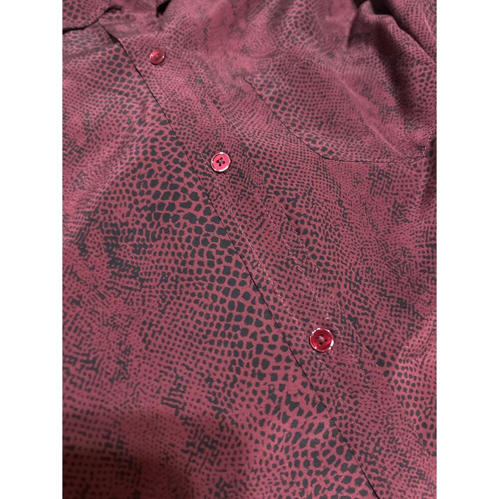 Rails Silk Red Python Button Down Top Blouse L - image 6